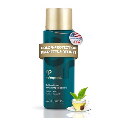 Colorproof Curl Conditioner for Women 8.5 Fl. Oz. Sulfate Free Conditioner for Curly Hair that Nourishes, Smooths, and Strengthens for Vibrant Curls and Waves, White Tea Scent