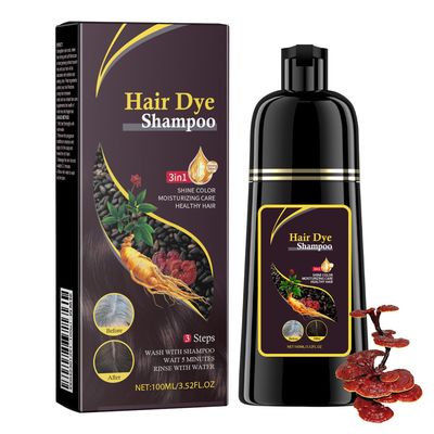 Hair Dye Shampoo, 3 in 1 Hair Color Shampoo for Gray Hair Coverage, Long Lasting, Easy to Use, Instant Hair Shampoo for Women and Men (Dark Brown)
