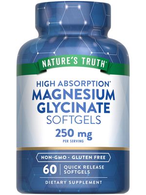 Nature&#39;s Truth Magnesium Glycinate Softgels 250mg 60 Pills High Absorption Non-GMO Gluten Free Supplement