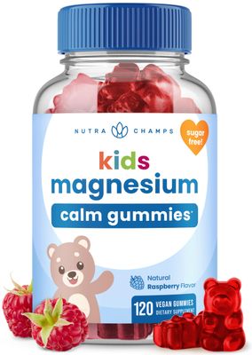 NutraChamps 120 Kids Magnesium Gummies - Sugar Free Calm Magnesium Gummies for Kids - 4 Month Supply - Supports Bone Health, Sleep - Magnesium Citrate for Kids Supplement