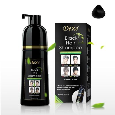 YUOLITA Brand 3-In-1 Black Hair Dye Shampoo, Herbal Ingredients, 100 Gray Coverage, Instant Hair Color Shampoo for Men Women, Natural Hair Lasts 30 Days, 400ML