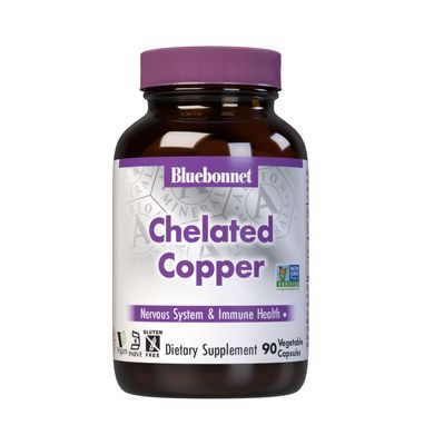 Bluebonnet Nutrition Albion Chelated Copper, 3 mg of Copper, For Nervous System Immune Health, Soy-Free, Gluten-Free, Non-GMO, Kosher Certified, Dairy-Free, Vegan, 90 Vegetable Capsule, 90 Servings