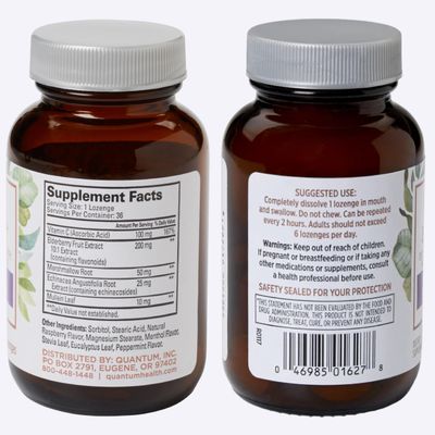 Quantum Health Elderberry LozengesRaspberryProvides Powerful Immune SupportFormulated with Echinacea and Vitamin C36 Count
