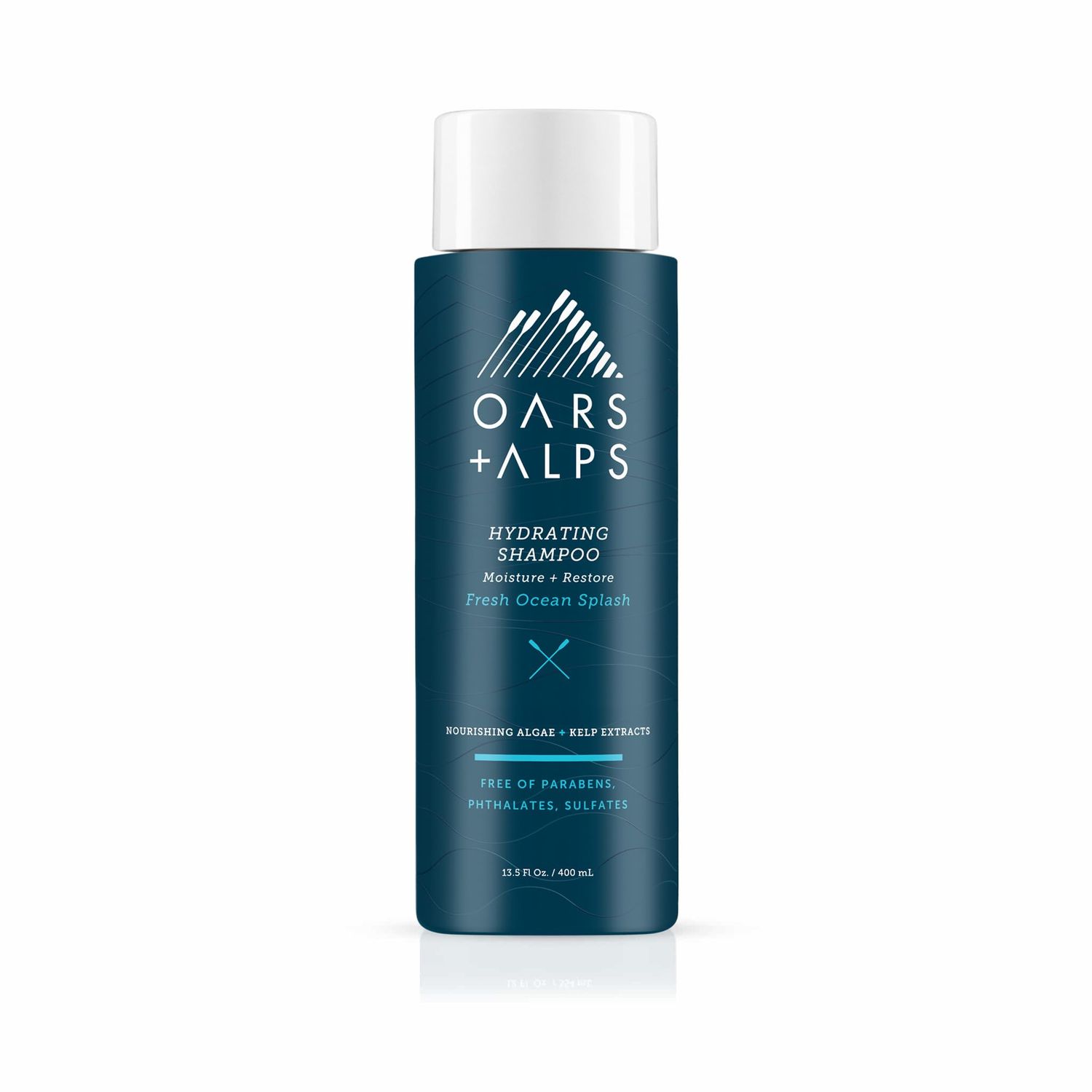 Oars Alps Men&#39;s Sulfate Free Hydrating Shampoo, Infused with Kelp and Algae Extracts, Fresh Ocean Splash, 13.5 Fl Oz