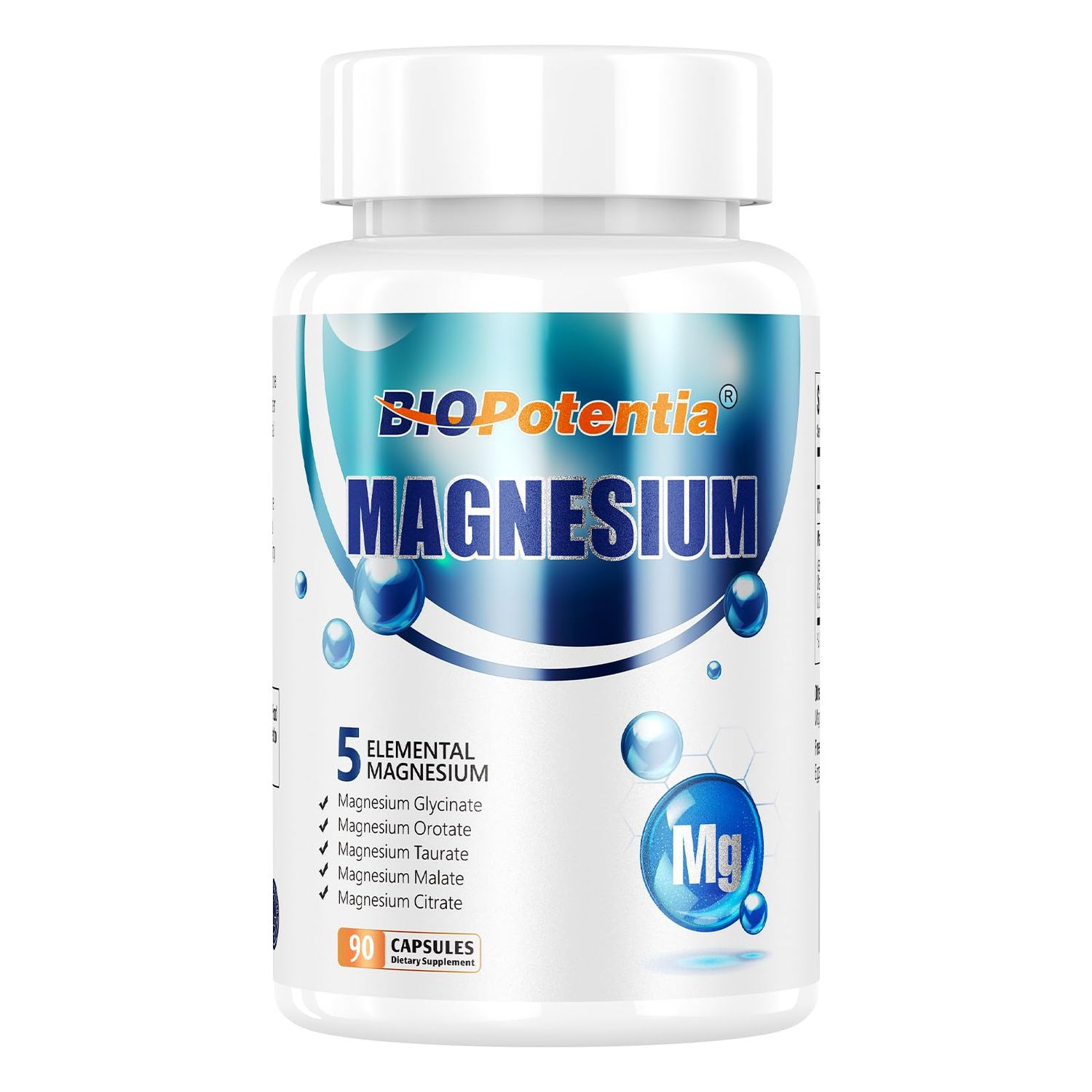 Magnesium Breakthrough Supplement - Has 5 Forms of Magnesium: Glycinate, Orotate,Taurate,Malate, Citrate- Support Sleep, Heart Health, Muscles, and Metabolism (90 Capsules (Pack of 1))