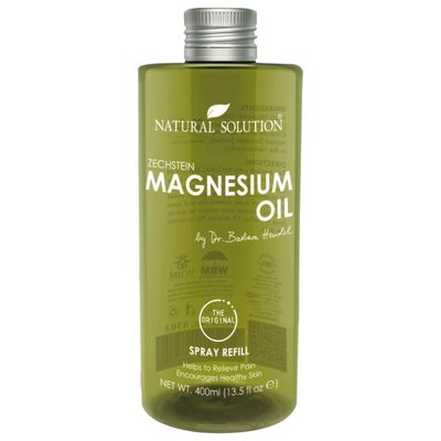 Natural Solution Pure Zechstein Magnesium Oil Spray Refill - 13.52 Oz Magnesium Oil Spray for Muscle Relaxations Joint Relief Easy Refill Bottle