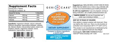 Gericare Slow Magnesium Chloride Calcium Tablets by Geri-Care Nutritional Supplement 60 Count Bottle (Pack of 1)