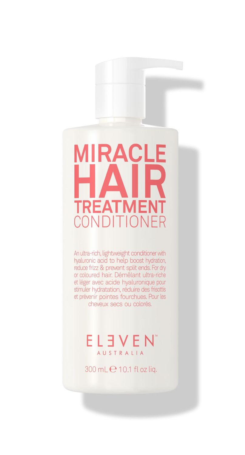 ELEVEN AUSTRALIA Miracle Hair Treatment Conditioner Infused With Hyaluronic Acid to Help Boost Hydration, Reduce Frizz Prevent Split Ends - 10.1 Fl Oz