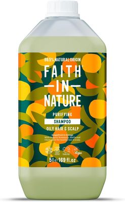 Faith in Nature Natural Shampoo - Vegan Cruelty Free, No SLS or Parabens - 169 fl oz Refill Pack, Grapefruit Orange