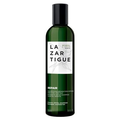 Lazartigue Repair Shampoo, Vegetal Keratin for Deep Repair Shine, Vegan, Sulfate-Free, Silicone-Free, for Damaged Hair, Vegan, Sulfate Silicone Free, 8.4 Fl. Oz.