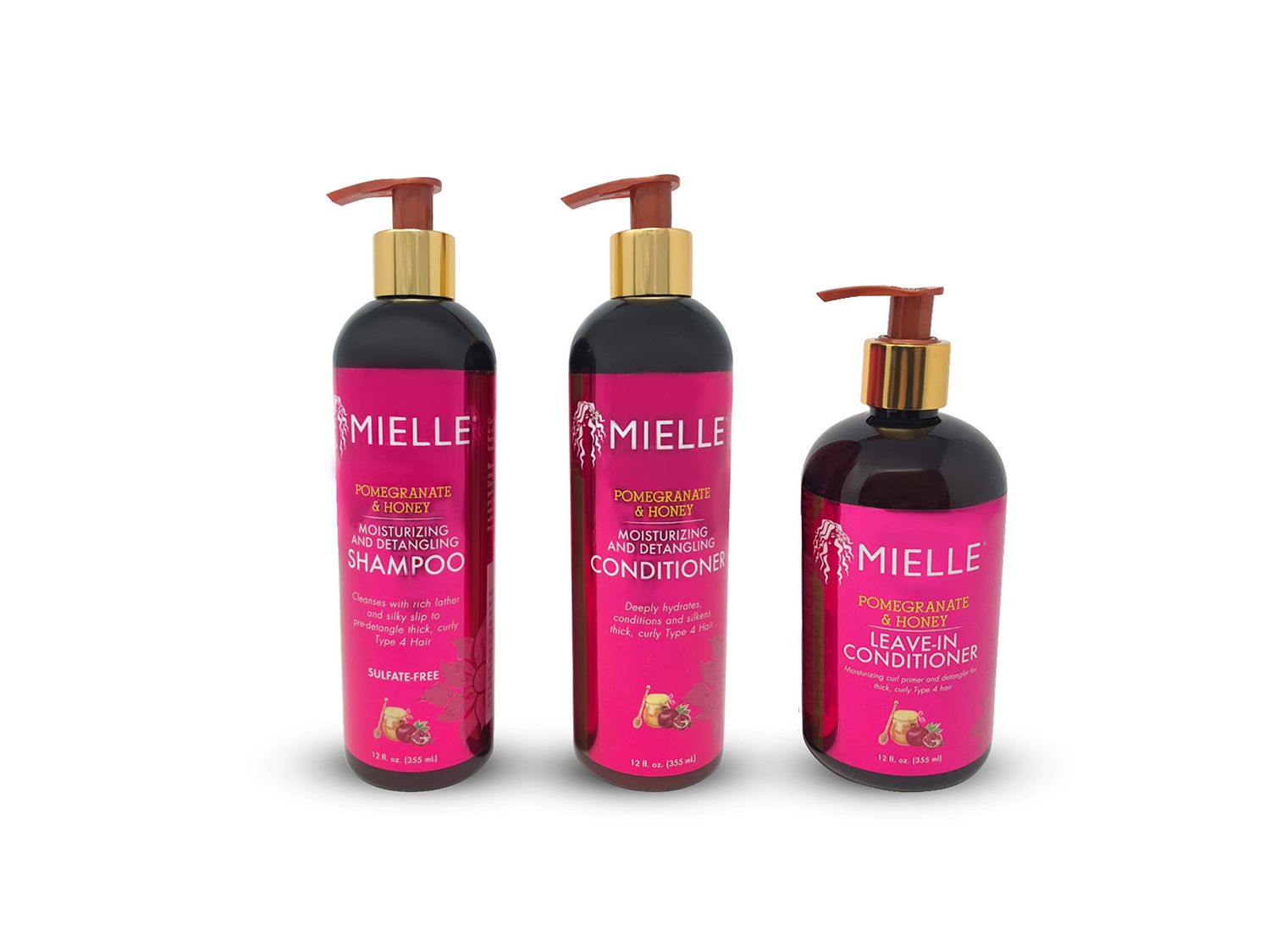 Mielle s Pomegranate and Honey collection set (Leave In Conditioner,Shampoo and Conditioner)
