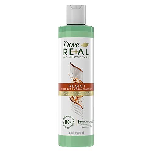 Dove REAL Bio-Mimetic Care Conditioner For Breakage-Prone Hair Resist Silicone-Free Conditioner With Coconut Vegan Elastin 10oz