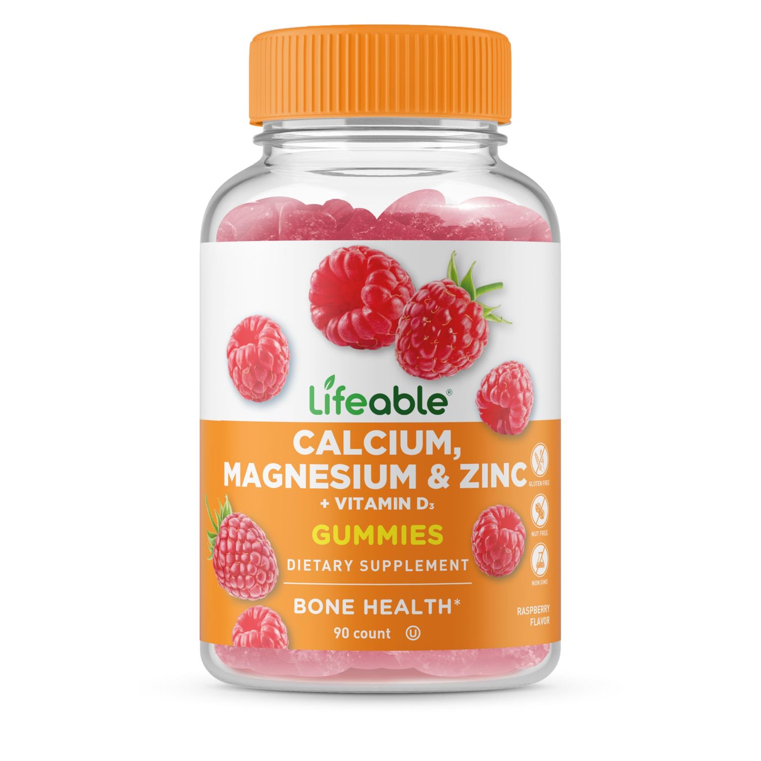 Lifeable Calcium Magnesium Zinc with Vitamin D3 Gummies Great Tasting Calcium Magnesium Zinc D3 Supplement for Tooth and Bone Health Calcium Gummies for Adults 90 Gummies