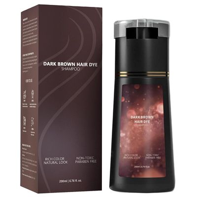 Kunnozz Hair Dye Shampoo, Hair Care Shampoo, Instant Gray Coverage Natural Color for WomenMen, Long-Lasting Gentle Formula (Dark Brown)