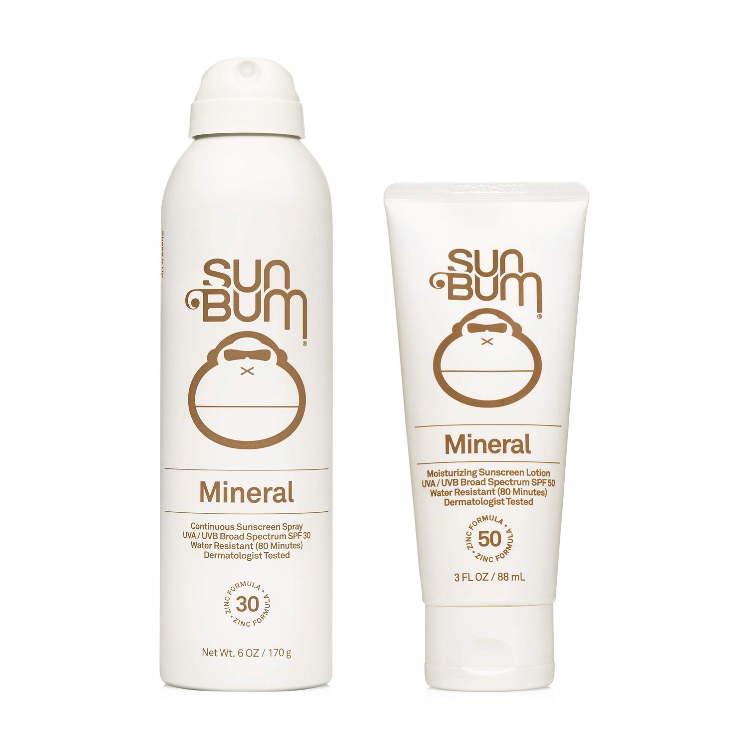 Sun Bum Sun Bum Mineral Spf 30 Sunscreen Spray and Spf 50 Lotion Vegan and Reef Friendly (octinoxate Oxybenzone Free) Broad Spectrum Zinc Sunscreen With Uvauvb, 2 Count