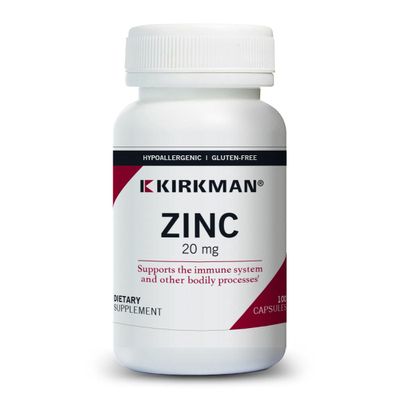 Kirkman - Zinc 20mg - 100 Capsules - Immune Support - High Absorption - Hypoallergenic