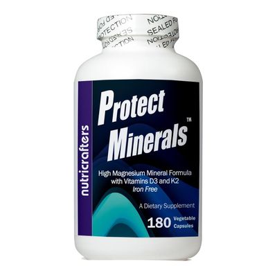 Protect Minerals - Multi Mineral Formula - One Bottle of 180 Vegetarian Capsules - High Magnesium to Calcium Ratio - Iron Free - Natural All Day Energy and Overnight Regeneration. (1)