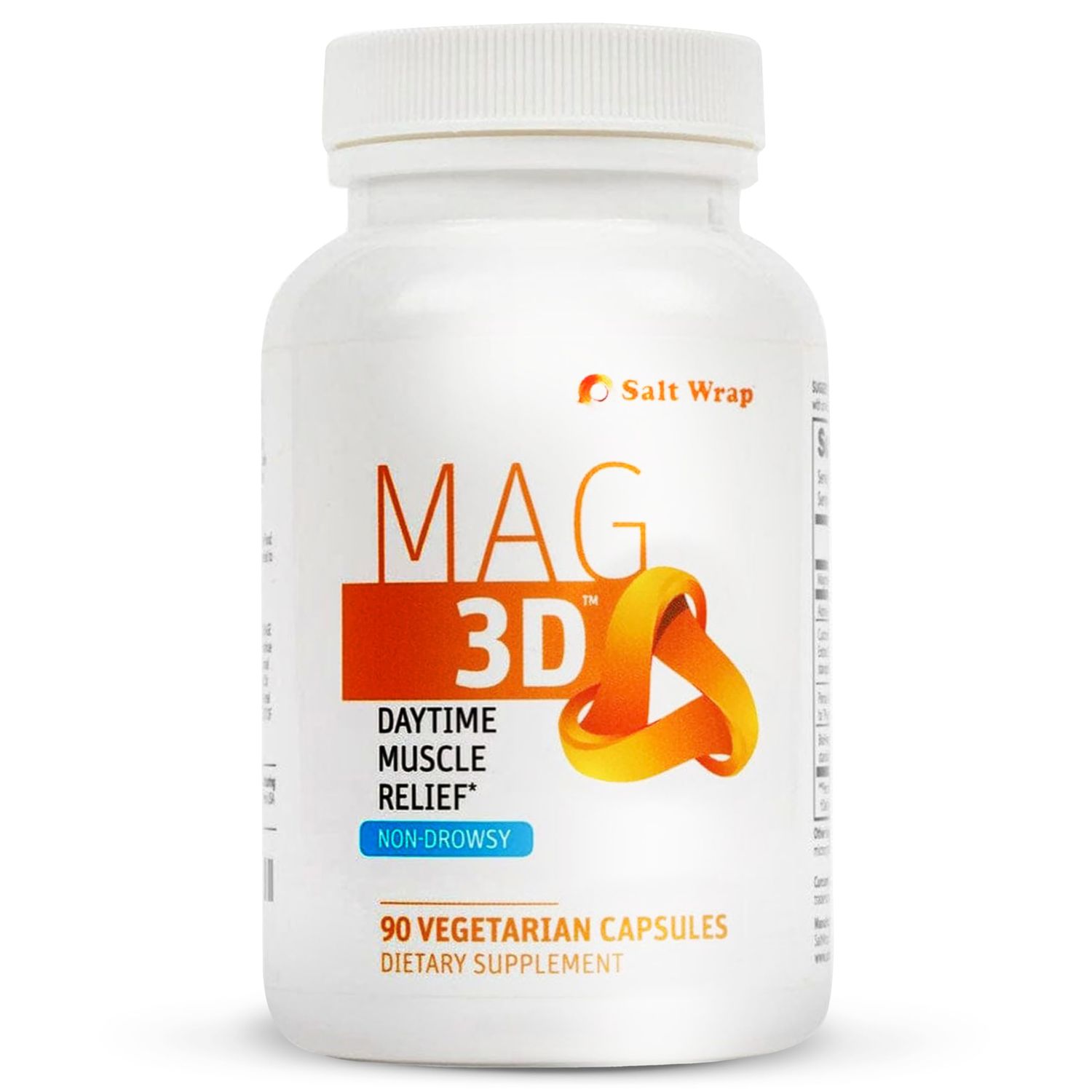 SaltWrap Mag 3D - Daytime (Non-Drowsy) Leg Cramp Muscle Relief Support - Natural Supplement for Muscle and Nerve Health with Turmeric, Alpha Lipoic Acid Magnesium