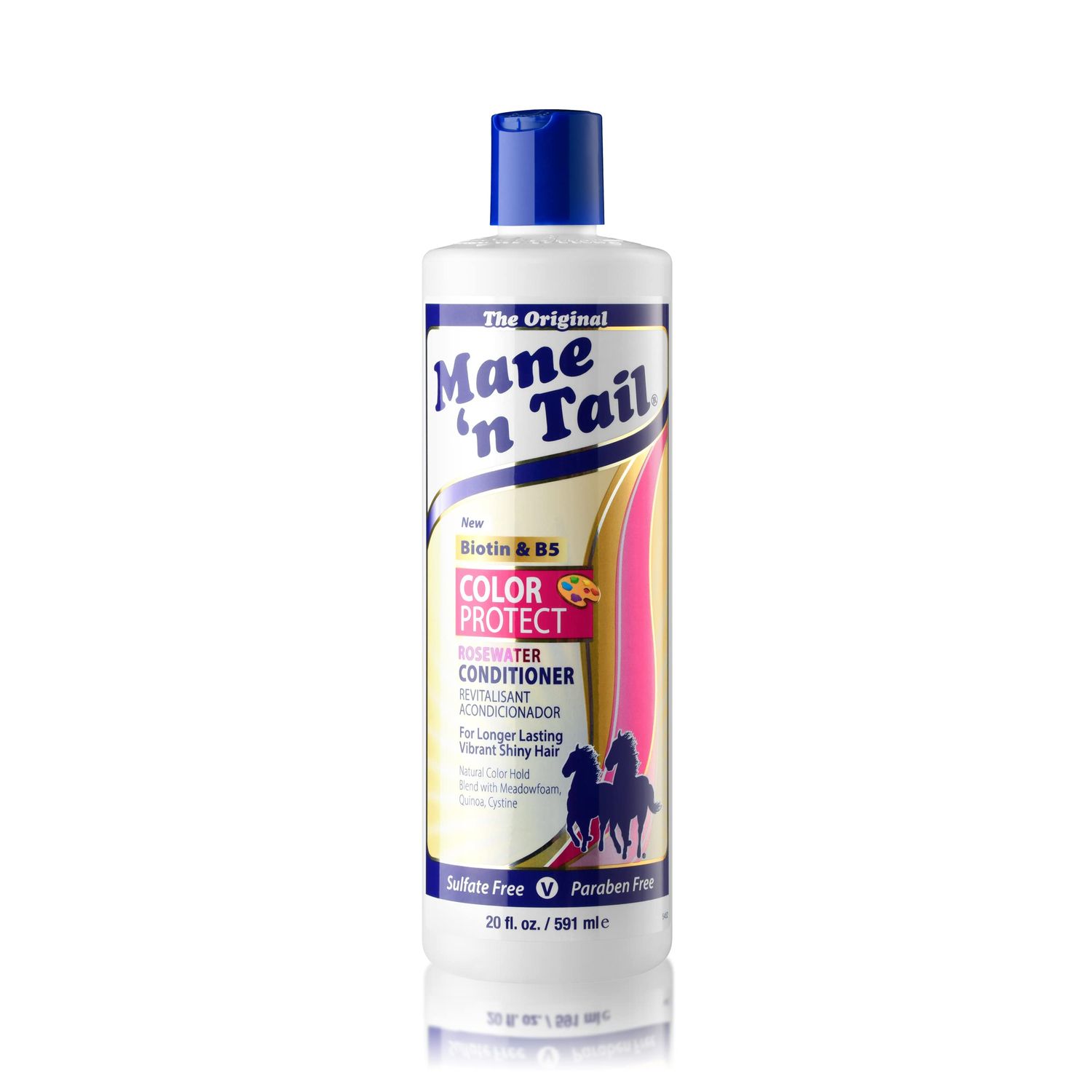 Mane &#39;n Tail Color Protect Conditioner (20 Oz) Sulfate-Free, Paraben-Free, Vegan Formula with Rosewater, Biotin, Quinoa for Silky, Vibrant Color-Treated Hair