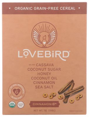 Lovebird Organic Grain Free Cinnamon O&#39;s Cereal, 7 OZ