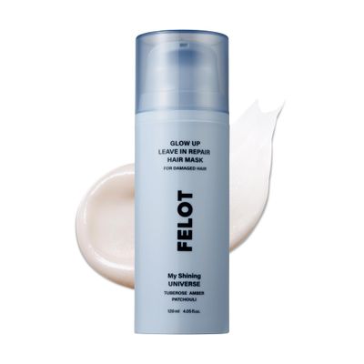 FELOT Glow Up Leave-In Repair Hair Mask - Intense Nourishing Protein Treatment for Damaged Hair, Adds Softness Shine, No-Rinse Formula, 4.05 fl. oz. 120ml