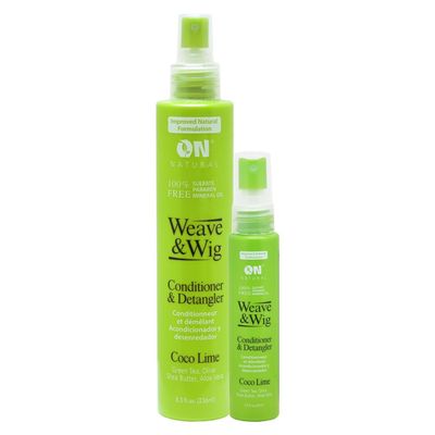On Natural Weave Wig Leave-In Conditioner Detangler Set, 8 oz 2 oz Travel Size, PomegranateTangerineCoco-Lime Scent (Coco-Lime)