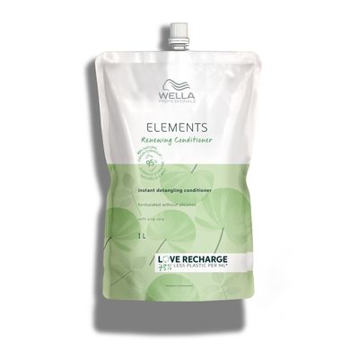 Wella Professionals Elements Gentle Renewing Conditioner Gentle, Silicone-Free Instant Detangling Conditioner 1 Liter Pouch 33.8 Fl Oz