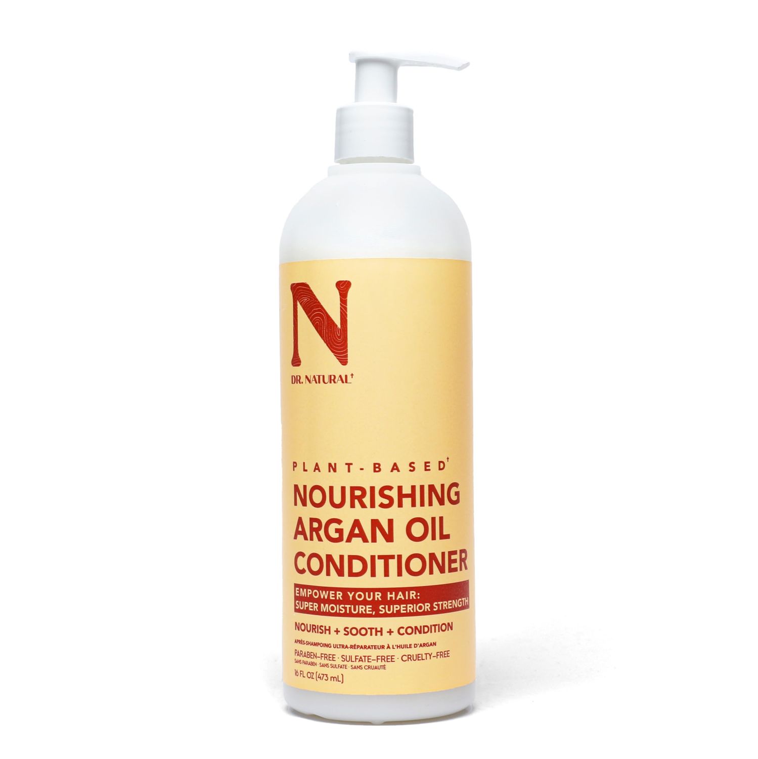 Dr. Natural Conditioner, Argan Oil, 16 oz - Hair Conditioner for All Hair Types - Promotes Hair Growth and Scalp Health - Conditioner for Frizzy, Dry Hair - Infused with Green Tea and Kelp Extract