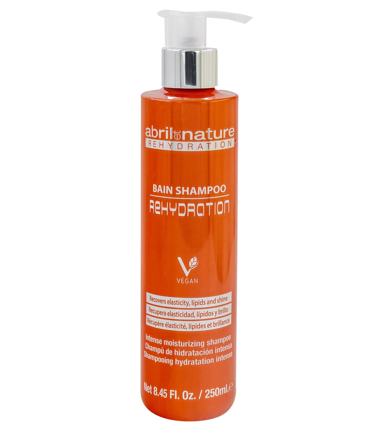 abril et nature - Rehydration - Maximum Hydration Shampoo for Dry Hair - Restores Natural Lipids - Returns Flexibility and Healthy Appearance - Professional Hairdressing Treatment - 250 ml