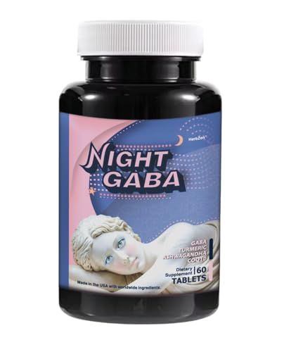 Herb Guru Night Gaba: Advanced Gaba Supplement for Calming and Deep Sleep Enhancement Natural Safe Ingredients: Turmeric, Ashwagandha, Magnesium Promotes Relaxation and Stress Relief 60 Tablets