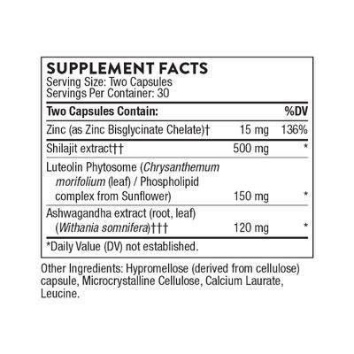 THORNE Advanced Testosterone Support - Men's Health Supplement - with Ashwagandha, Shilajit Zinc - Soy, Gluten Dairy Free - 60 Capsules