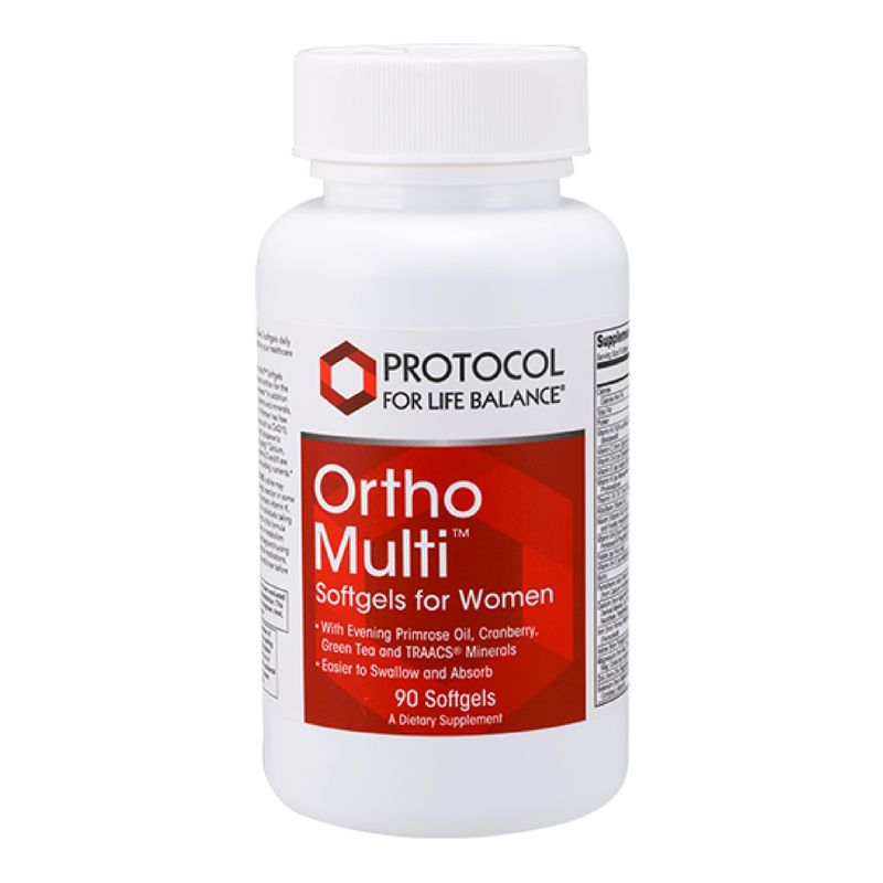 PROTOCOL FOR LIFE BALANCE Ortho Multi Softgels for Women - Multivitamin with Cranberry, Green Tea Evening Primrose Oil - Magnesium Biotin - Egg Free Halal - 90 Softgels