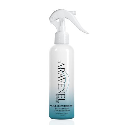 ARAVENEL Products Quick Clean Hair Mist, All Natural Formula, No Rinse Shampoo, Eliminates BuildUp, Odor, Itch Flakes, Braids, Twists, Locs, Weaves All Hair Types Stimulates Follicles 8oz