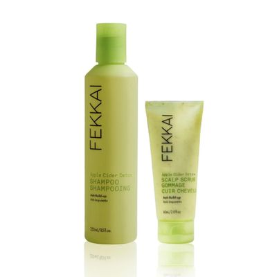 Fekkai Apple Cider Detox Shampoo (8.5 oz) Apple Cider Detox Scrub (2 oz) - Free of Sulfates, Parabens, Phthalates - Vegan, Cruelty-Free