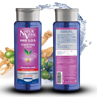 NaturVital Women&#39;s Natural Hair SOS Shampoo for Anti-Breakage Fortifying Formula, Cruelty-Free Paraben-Free