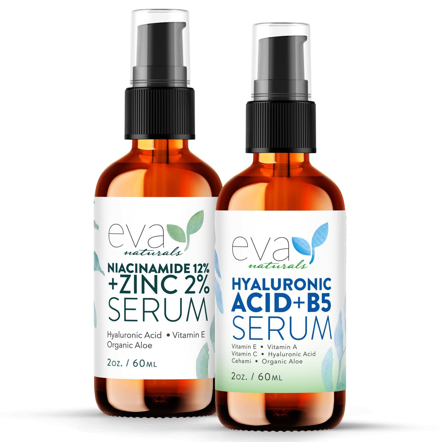 12 Niacinamide Serum Hyaluronic B5 Serum Bundle For Smooth Bright Youthful Skin - Pore Minimizer Moisturizer for Skin - Reduce Dark Spots, Fine Lines Wrinkles with Zinc Vitamin B5