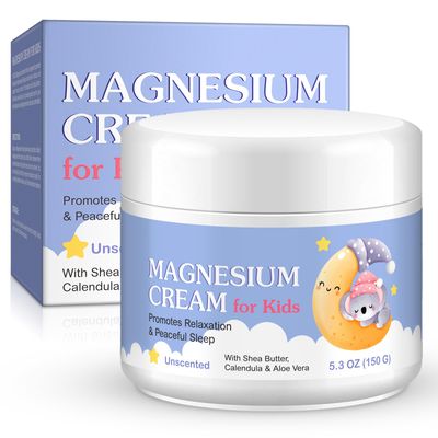 Magnesium Cream for Kids -Magnesium Oil Lotion For Bone Muscle Relaxation,Soothe and Nourish Skin with Calendula,Aloe Vera,Shea Butter-All-Natural Magnesium Oil for Kids&#39; Calm,Sweet Sleep Experience