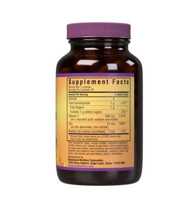 Bluebonnet Nutrition Earthsweet Zinc Lozenges 15mg Chewables, Plus 100mg of Vitamin C, Soy-Free, Gluten-Free, Kosher Certified, Dairy-Free, Vegan, Orange Flavored, 60 Lozenges