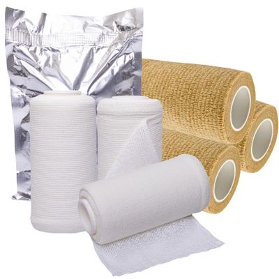 4&quot; Unna Boot Bandage Gauze Dressing with Zinc Oxide 4 x 10 Yards Provides Customized Compression Self Adhesive Cover Wrap (3 of Each) Individually Packaged Vakly 1st Aid Kit Guide
