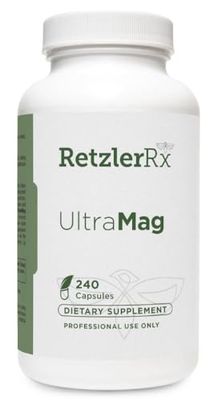 RetzlerRx UltraMag 125 Magnesium Glycinate Supplement - 240 Capsules with Patented TRAACS for Enhanced Absorption - Supports Cardiovascular Health, Muscle Function, Bone Health Strength