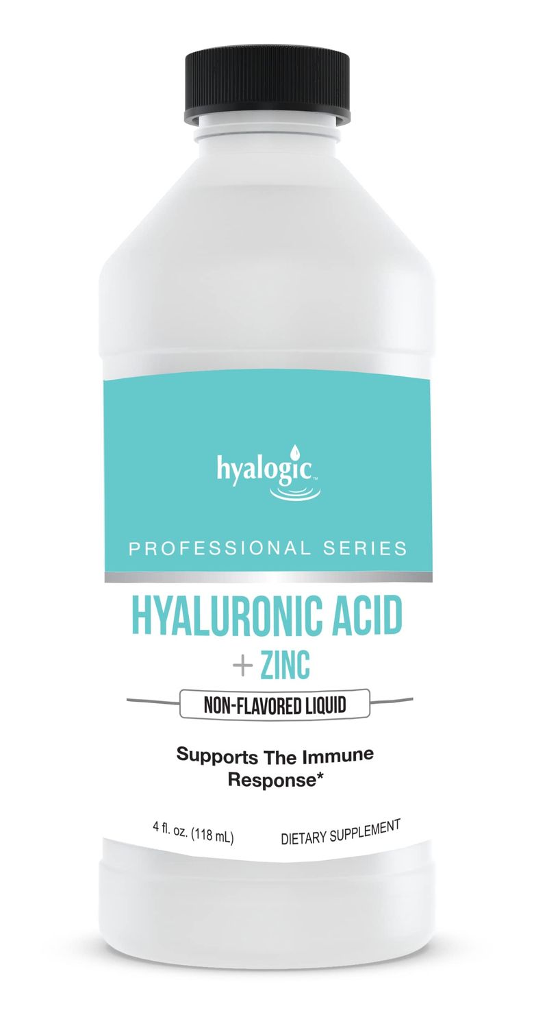 Hyalogic Liquid Zinc Supplement for Immune Support (4 Oz) - Daily Mineral Support Enhanced wHyaluronic Acid for Hydration - Immune Zinc Liquid for Men and Women - Gluten Free, Cruelty Free