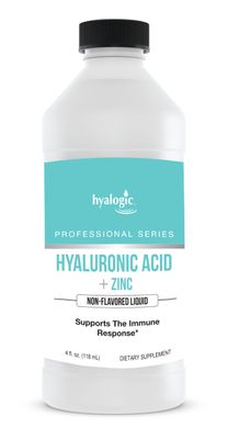 Hyalogic Liquid Zinc Supplement for Immune Support (4 Oz) - Daily Mineral Support Enhanced wHyaluronic Acid for Hydration - Immune Zinc Liquid for Men and Women - Gluten Free, Cruelty Free