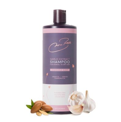 Nora Ross Garlic Shampoo with Chamomile Scent - Hair Growth Shampoo for Men and Women - Volumizing and Thickening Formula with Argan Oil and Amino Acids for Normal to Dry Hair - 32oz