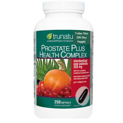 Generic Trunature Saw Palmetto Prostate Health Complex with Zinc, Lycopene and Pumpkin Seed, 250 Softgels, Bundle with Voosel Weekly Pill Organizer