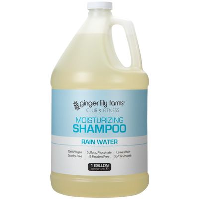 Ginger Lily Farms Club Fitness Moisturizing Shampoo for All Hair Types, 100 Vegan Cruelty-Free, Rain Water Scent, 1 Gallon (128 fl oz) Refill