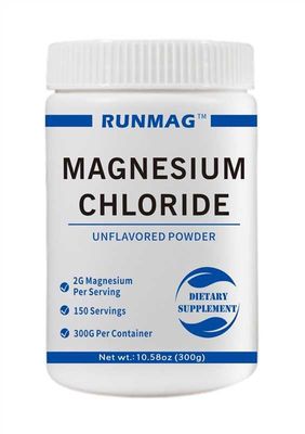 Natural Magnesium Chloride Powder, Oral Supplement, Crystal Powder, Magnesium Supplement, Food Grade300g(10.58oz)Bottle