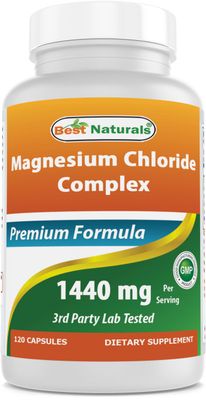 Best Naturals Magnesium Chloride (Cloruro De Magnesio) Complex 1440 mg per Serving - 120 Capsules