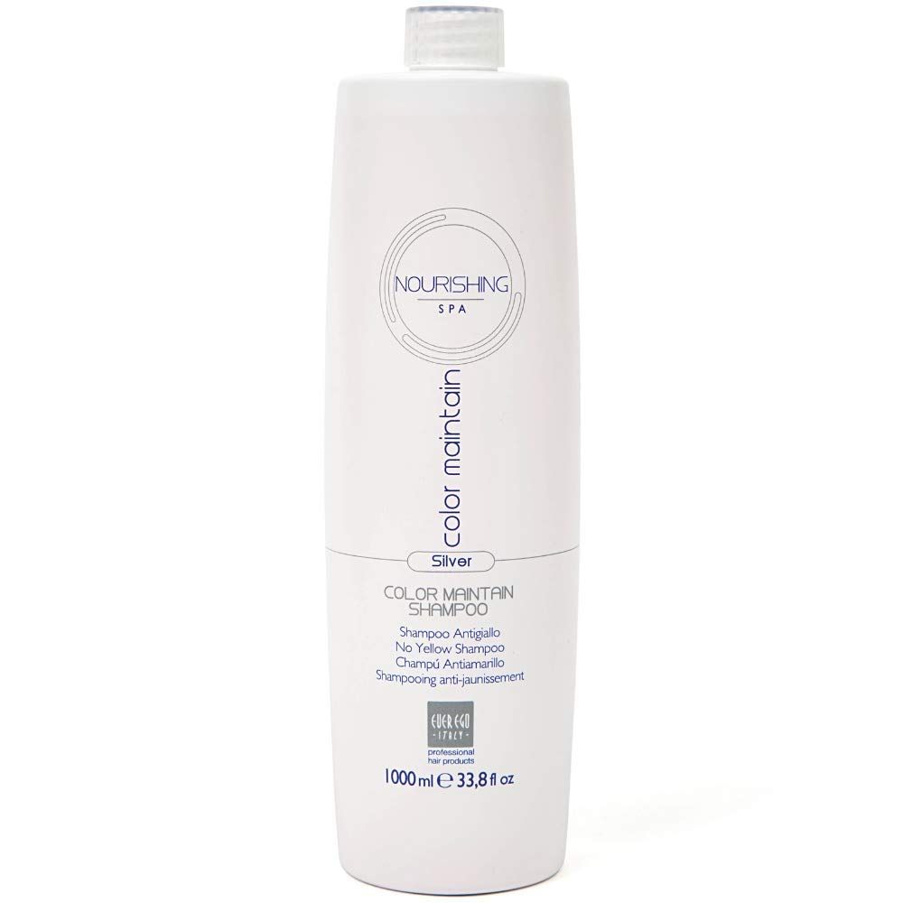Ever Ego Italy Color Maintain Silver Shampoo For Bleached, Blonde and Grey Hair Revitalizing And Moisturizing Hair Care Product For Men And Women 1L Bottle