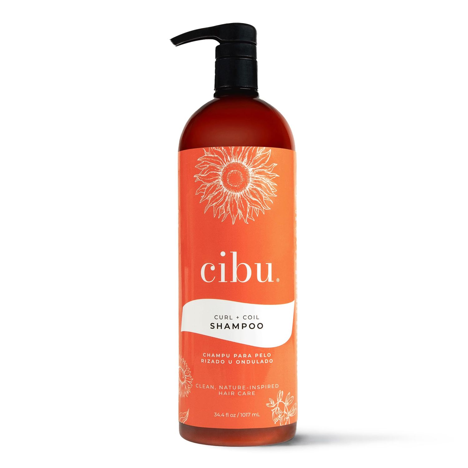 Cibu Curl Coil Shampoo 30074 Cleanses, Hydrates, Nourishes, Revitalizes, Detangles Preserves Natural Curl Coil for Frizz-Free Smooth Manageable Hair Sulfate-Free Gentle for Daily Use 1 Liter