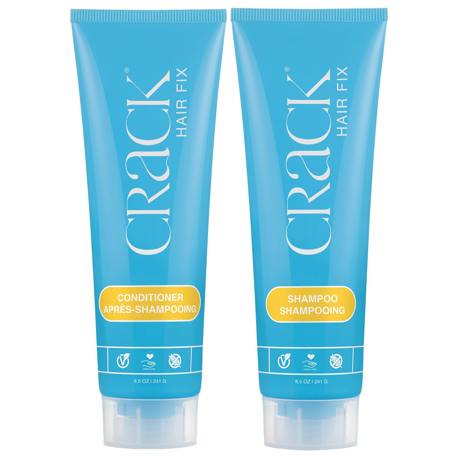 CRACK HAIR FIX - Clean Soaper Shampoo and In-Treatment Conditioner Set 8.5 oz each
